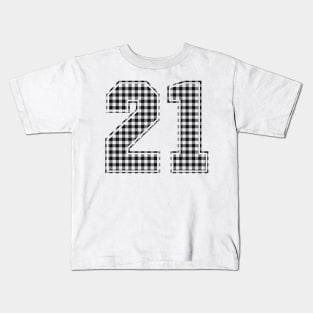 Plaid Number - 21 - Dark Kids T-Shirt